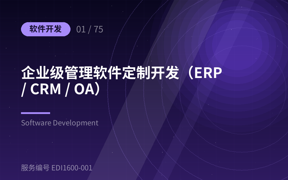 企业级管理软件定制开发（ERP / CRM / OA）
