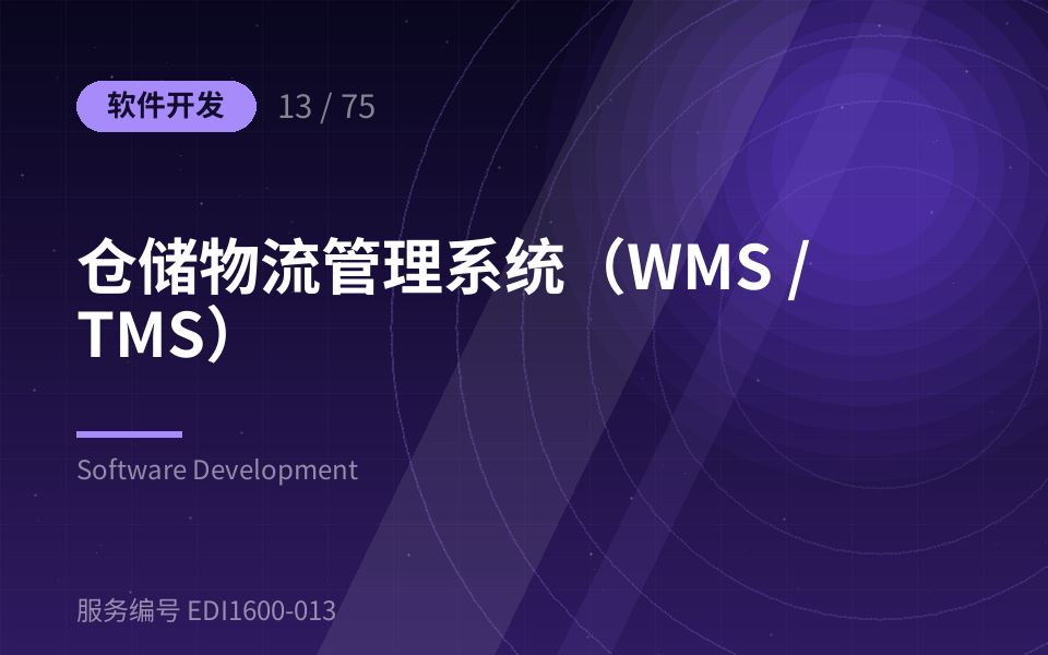 仓储物流管理系统（WMS / TMS）